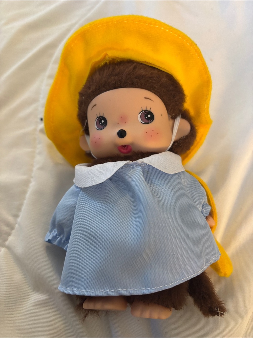 Yellow Hat Blue Dress Monkey Doll - Kids Toys